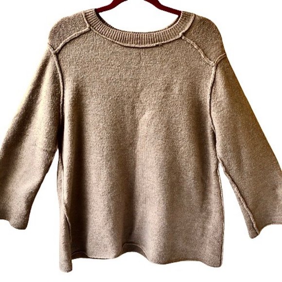 ZARA KNIT Sweater Tunic OVERSIZED  Exposed Seams - Picture 5 of 12